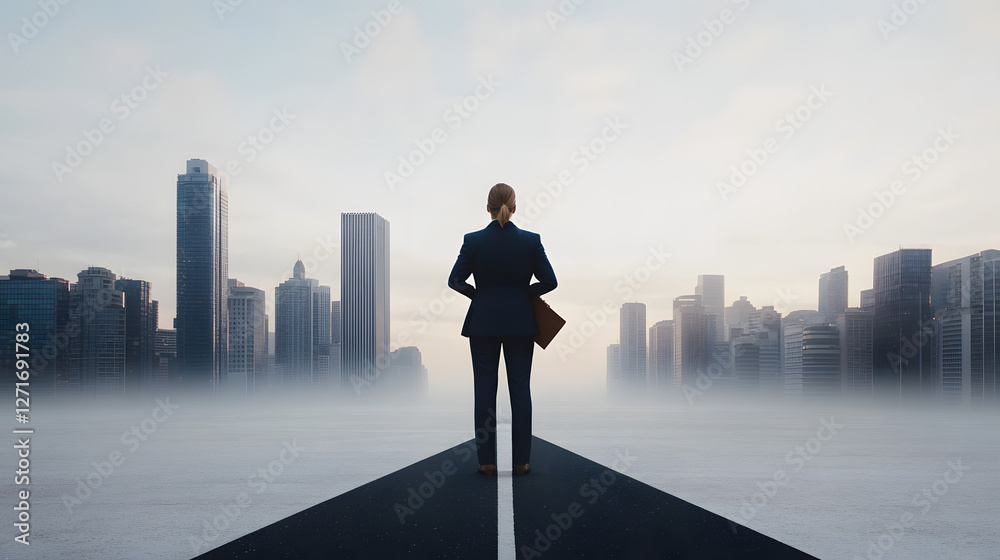 Editorial Photography: High Angle Long Shot of a Poised Businesswoman in a Professional Setting
Editorial Photography: High Angle Long Shot of a Poised Businesswoman in a Professional Setting
