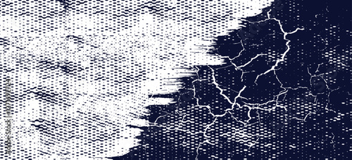 White halftone dots blue color pattern gradient grunge texture background. Dot pop art comic sport style vector illustration. Eps10