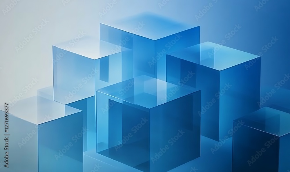 Perfectly Arranged Translucent Blocks. Blue, Futuristic Tech Background. Teal and Black, . Perfectly Arranged Translucent Blocks. Blue, Futuristic Tech Background. Teal and Black, .