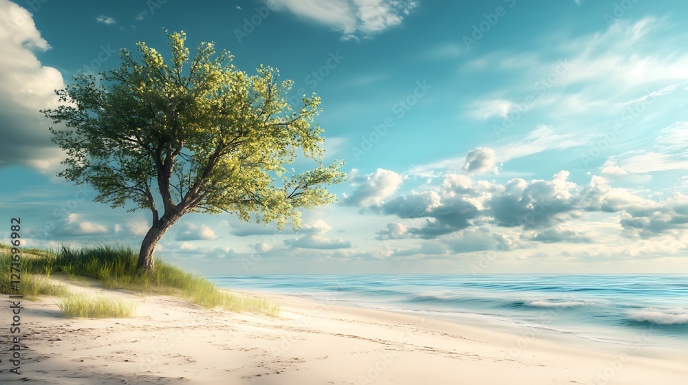 Tropical paradise featuring crystal waters and breathtaking sky views image Tropical paradise featuring crystal waters and breathtaking sky views image