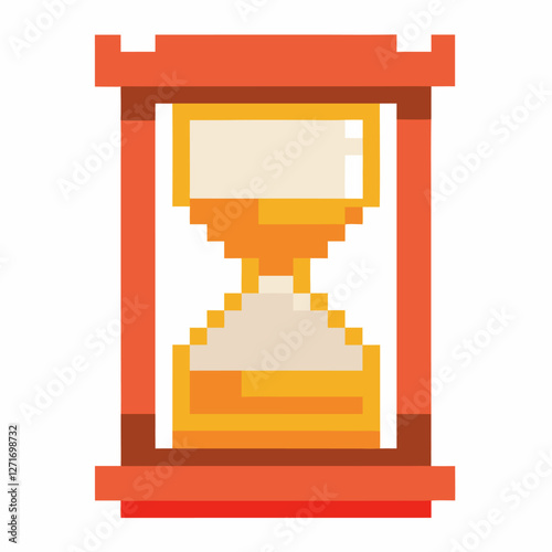 Pixel Art Hourglass Icon Representing Time Management and Retro Gaming Aesthetics