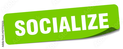 socialize sticker. socialize label