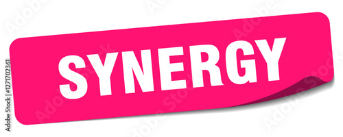 synergy sticker. synergy label