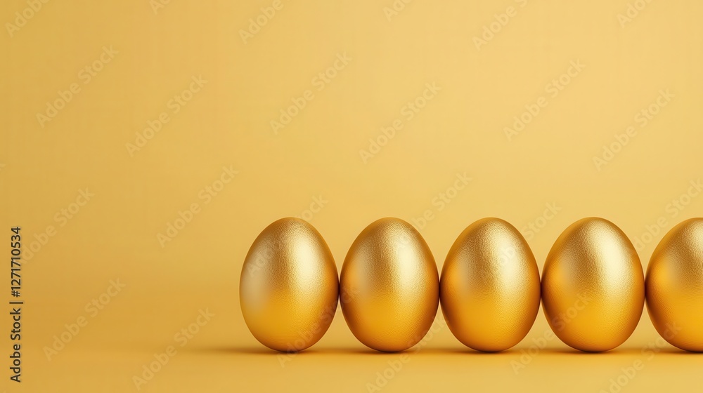 Digital Easterthemed NFT concept, featuring golden eggs as valuable digital assets Digital Easterthemed NFT concept, featuring golden eggs as valuable digital assets
