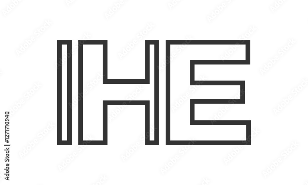 IHE logo design template with strong and modern bold text. Initial based vector logotype featuring simple and minimal typography. Trendy company identity. IHE logo design template with strong and modern bold text. Initial based vector logotype featuring simple and minimal typography. Trendy company identity.