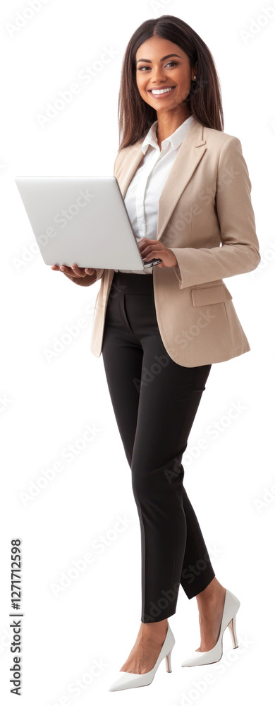 PNG Businesswoman carrying laptop background white professional. PNG Businesswoman carrying laptop background white professional.