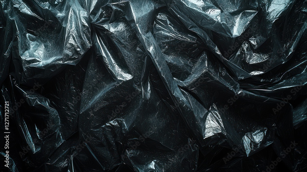 Crumpled black plastic bags texture background Crumpled black plastic bags texture background