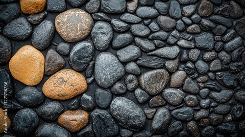 Wallpaper Mural Smooth Black and Brown Stones with Unique Textures for Background Use Torontodigital.ca