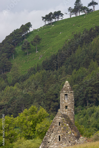 Obraz na płótnie Rundturm, Glendalough, Wicklow Mountains, Irland w salonie