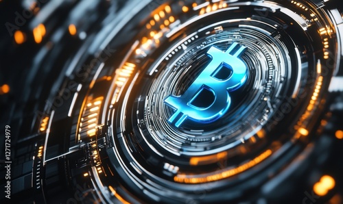 Wallpaper Mural Bitcoin cryptocurrency digital finance technology futuristic circuit Torontodigital.ca