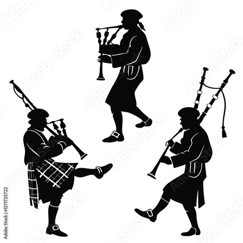 Traditional Bagpipe Silhouettes