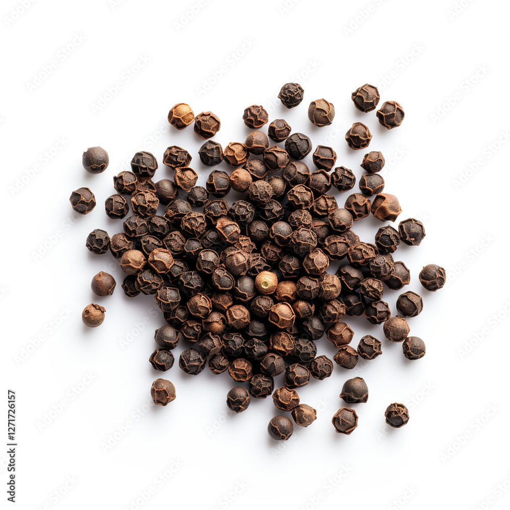 black pepper on white background black pepper on white background