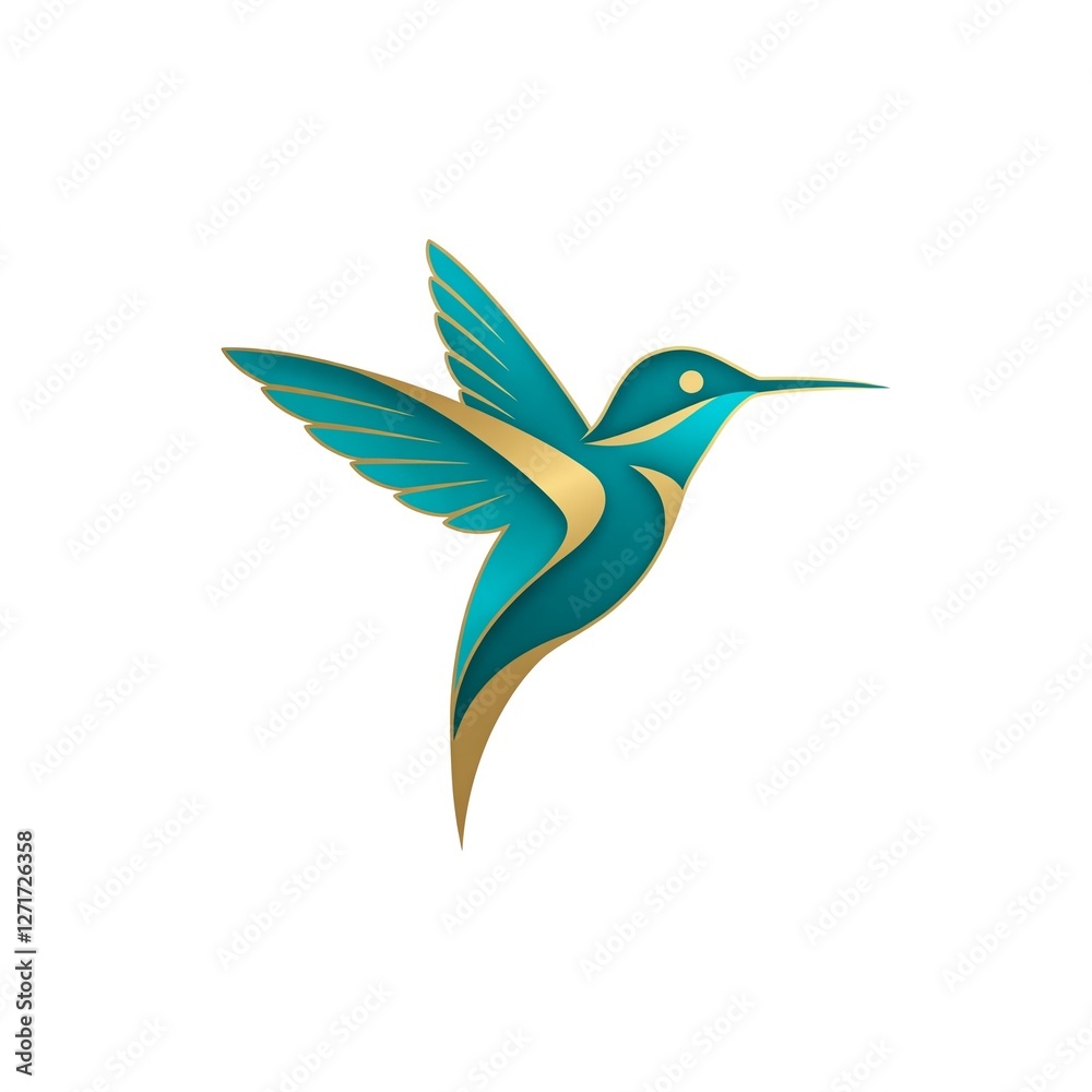 Obraz premium Square illustration of a hummingbird design.
