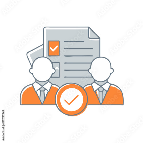 Business and office scenes business partners reviewing contract Office workers reviewing and approving business documents