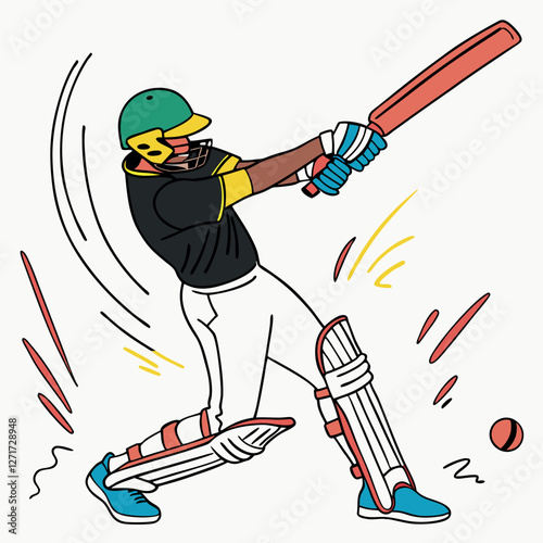 Cricket player vector