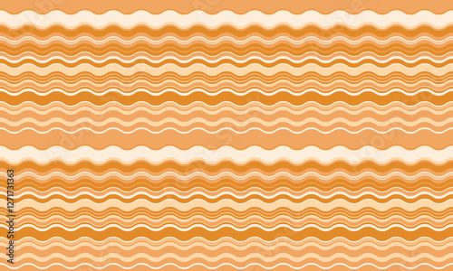 Abstract background with wavy stripes in vibrant colors, creating a rippled, liquid effect. Smooth curves and textured lines add elegance, vitality, and creativity. Ideal for wallpaper or textile.