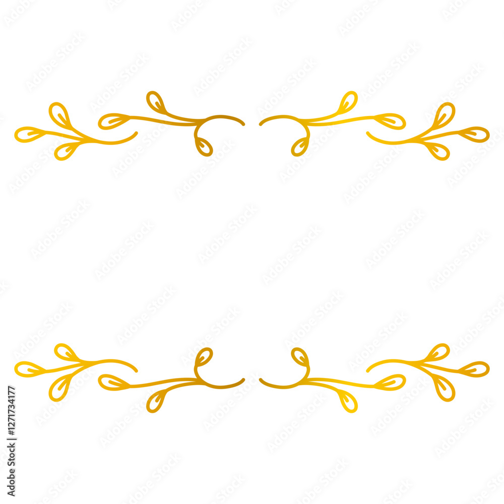 Aesthetic gold floral text frame
