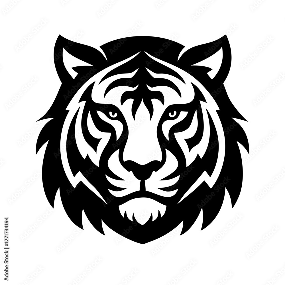 A fierce tiger face with sharp teeth exposed, showing its wild nature.