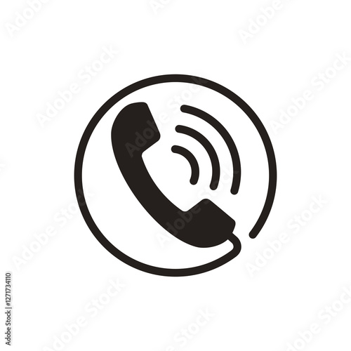 Phone icon, Telephone call symbol, Contact sign, Cell phone isolated on transparent background, icon for app or web site, Phone PNG