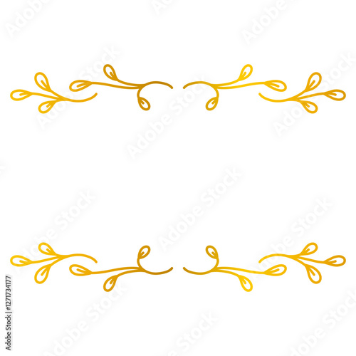 Aesthetic gold floral text frame