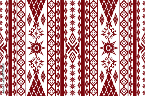 Ethnic Figure aztec embroidery style.Geometric ikat oriental traditional art pattern.Design for ethnic background,wallpaper,fashion,clothing,wrapping,fabric,element,sarong,graphic,vector illustration.
