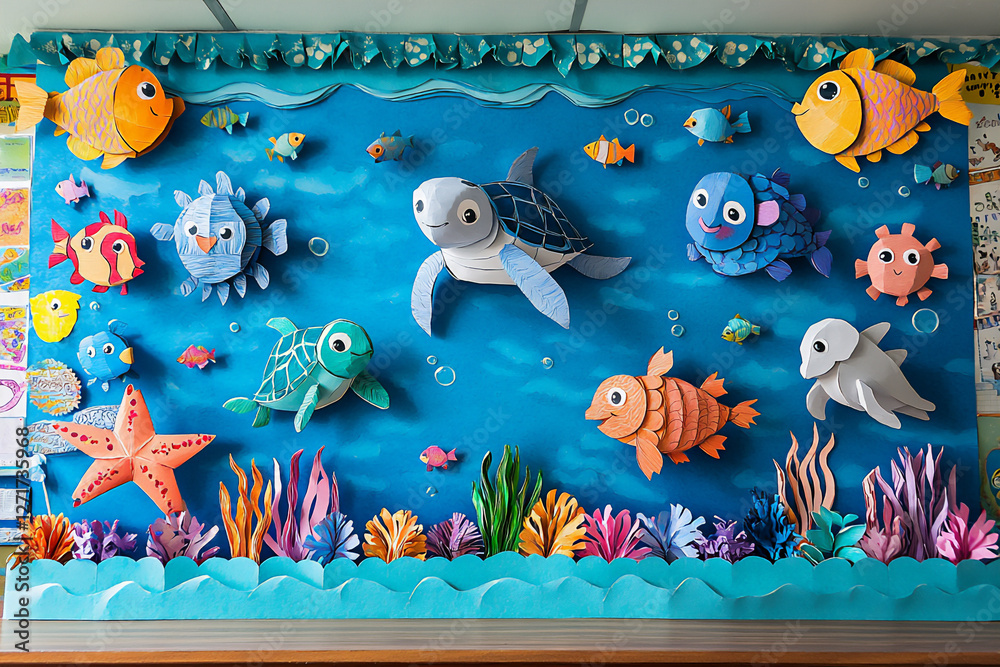 paper ocean scene paper ocean scene