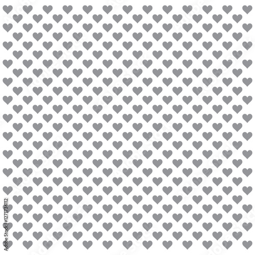 Lovely black hearts on white seamless pattern background