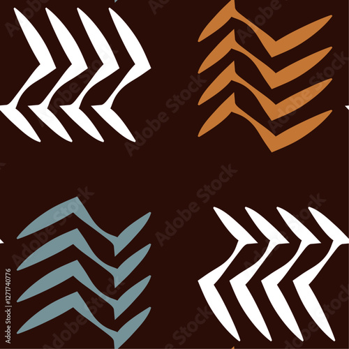 The modern zigzag seamless geometric pattern composed of small squares arranged in a grid. Each square contains wavy lines vector