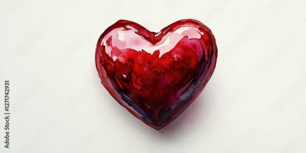 Red heart symbol representing love and affection in an artistic design on a light background Red heart symbol representing love and affection in an artistic design on a light background