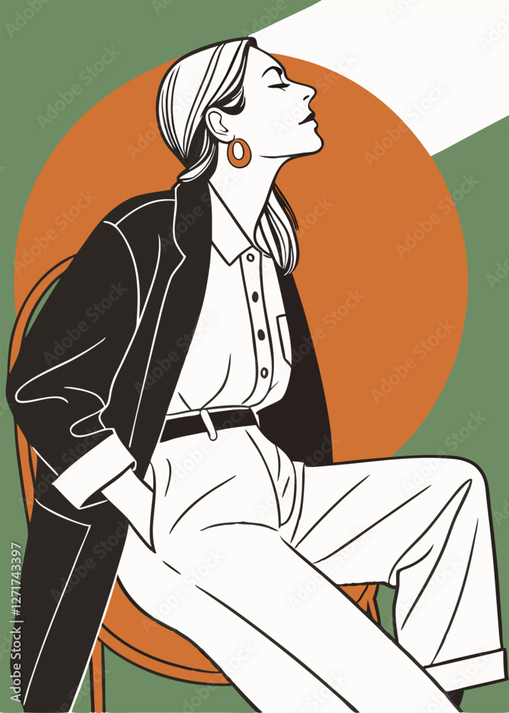 Artwork fashion illustration of a woman affiche banner