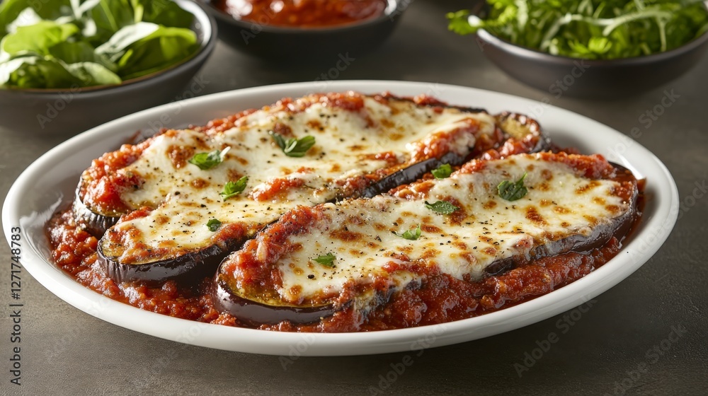 Scrumptious Baked Eggplant Parmesan with Melted Mozzarella: A Flavorful Italian Dish Scrumptious Baked Eggplant Parmesan with Melted Mozzarella: A Flavorful Italian Dish
