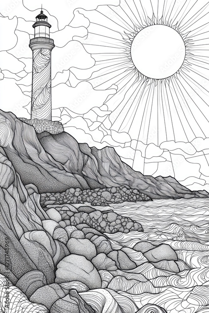 Fototapeta premium Lighthouse Drawing