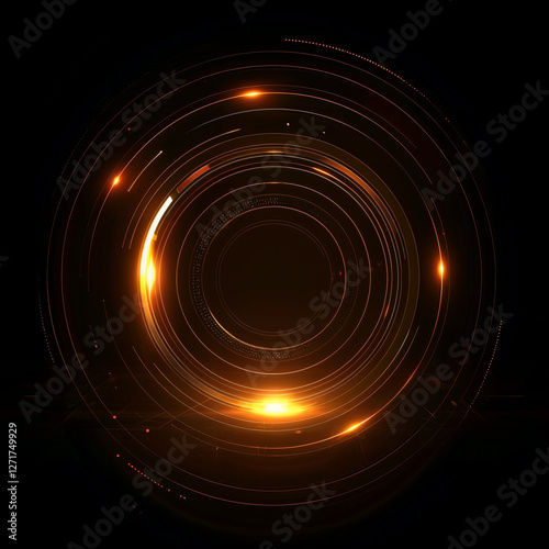 Glowing circle in the dark background