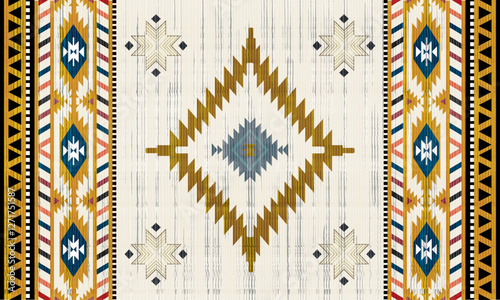 avajo tribal vector seamless pattern. Native American ornament. Ethnic South Western decor style. Boho geometric ornament. Vector seamless pattern. Mexican blanket, rug. Woven carpet illustration