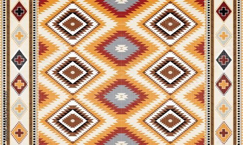 avajo tribal vector seamless pattern. Native American ornament. Ethnic South Western decor style. Boho geometric ornament. Vector seamless pattern. Mexican blanket, rug. Woven carpet illustration