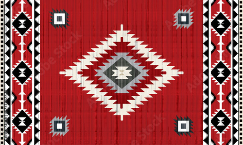 avajo tribal vector seamless pattern. Native American ornament. Ethnic South Western decor style. Boho geometric ornament. Vector seamless pattern. Mexican blanket, rug. Woven carpet illustration