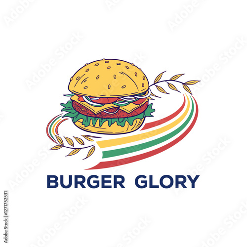 Burger house logo. Logotype for restaurant or cafe or fast food