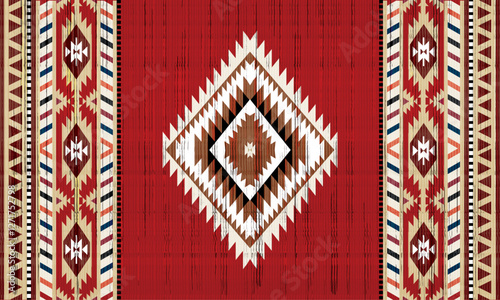 avajo tribal vector seamless pattern. Native American ornament. Ethnic South Western decor style. Boho geometric ornament. Vector seamless pattern. Mexican blanket, rug. Woven carpet illustration