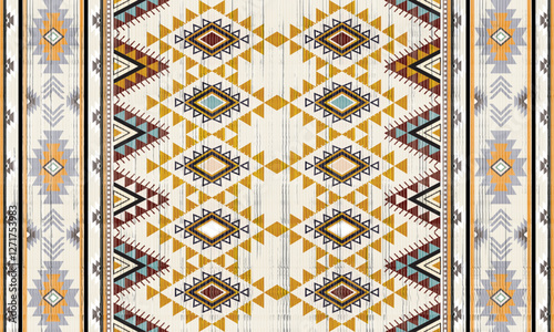 avajo tribal vector seamless pattern. Native American ornament. Ethnic South Western decor style. Boho geometric ornament. Vector seamless pattern. Mexican blanket, rug. Woven carpet illustration