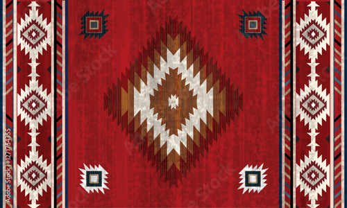 avajo tribal vector seamless pattern. Native American ornament. Ethnic South Western decor style. Boho geometric ornament. Vector seamless pattern. Mexican blanket, rug. Woven carpet illustration