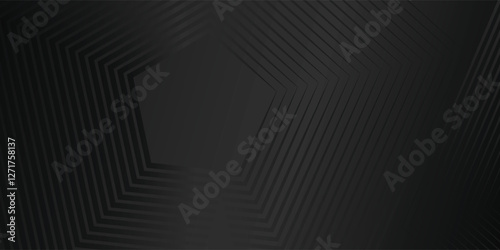 Dark Black background. Modern lines curves abstract presentation background. Luxury paper cut background