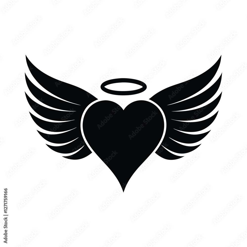 Obraz premium winged heart with wings
