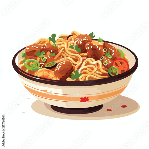 chinese, food, asian, traditional, background, china, plate, cuisine, restaurant, oriental, dish, vector, illustration, japanese, lunch, isolated, dinner, bowl, meat, delicious, meal, asia, vegetable,