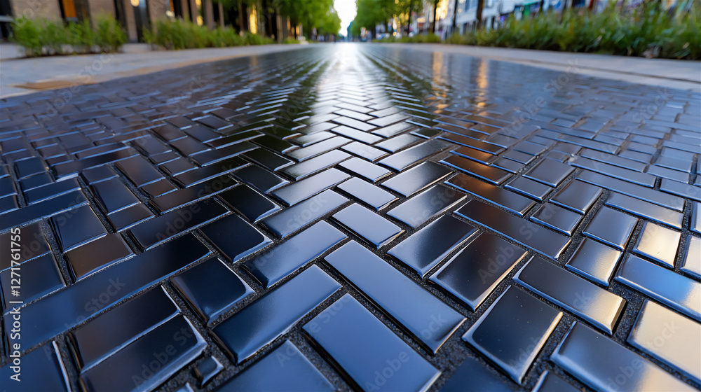 Fototapeta premium polished black brick with fine lines