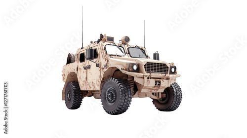 Obraz na płótnie A military vehicle with a large, rugged appearance w salonie