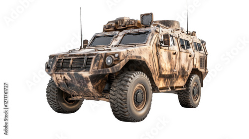Obraz na płótnie A military vehicle with a tan and brown color w salonie