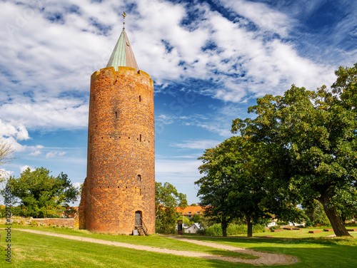 Goose Tower, main remnant of Vordingborg Castle ruins in Vordingborg, South Zealand, Denmark