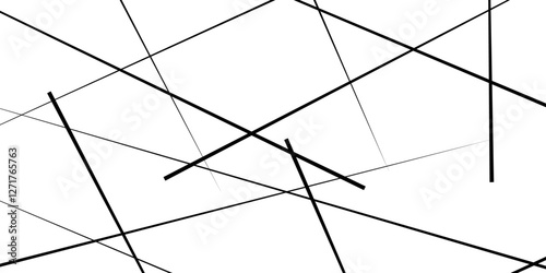 Abstract geometric pattern. Outline monochrome texture. Abstract lines in black and white tone of many squares and rectangle shapes on white background.