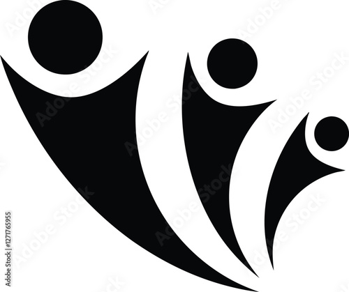 Print Human family logo design template
