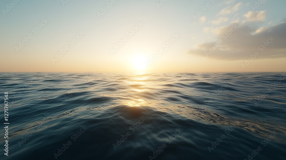Serene Ocean Sunset Peaceful Waves Golden Hour Serene Ocean Sunset Peaceful Waves Golden Hour